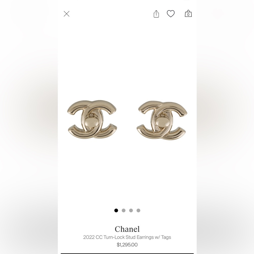 Chanel cc small turn lock earrings brand new